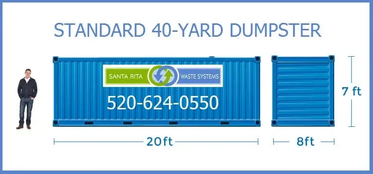 Standard 40 yard dumpster