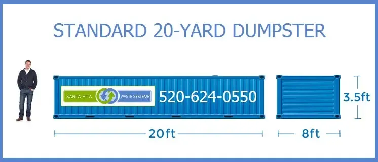 Standard 20 yard dumpster