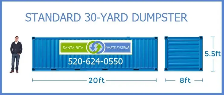 Standard 30 yard dumpster
